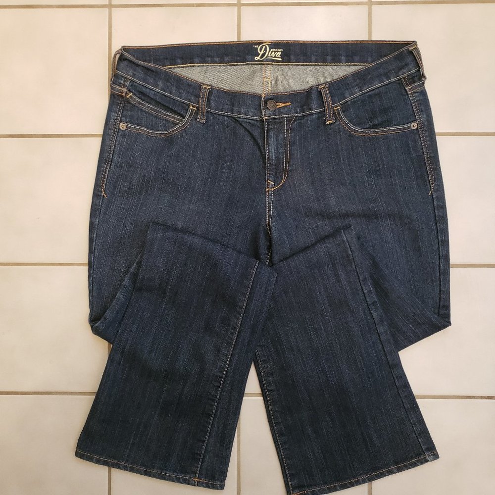 Womens Old Navy Diva Jeans, Dark Blue, Size 14L